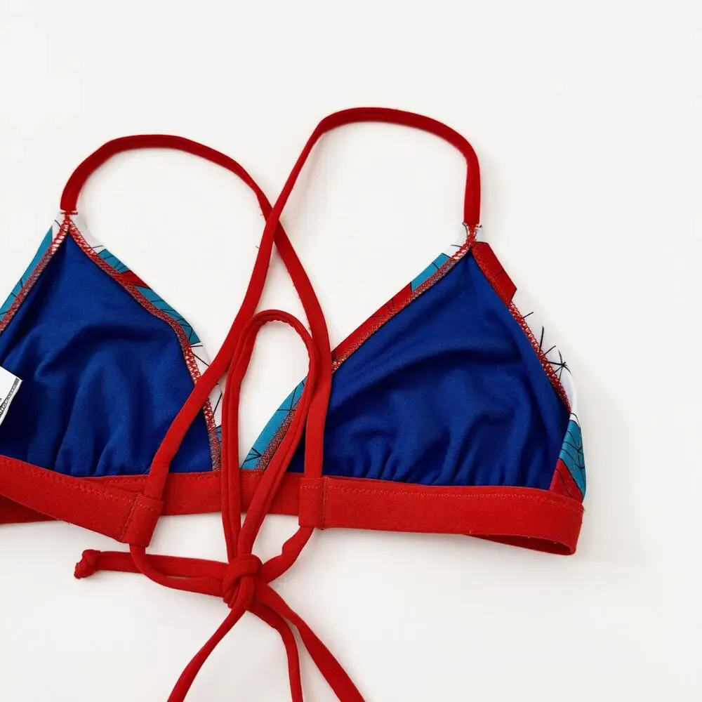 [Speedo] Blue Endurance Lite Tie Back Triangle Bikini Top Swimsuit NWT Sz Large